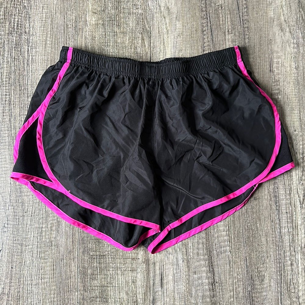 90 Degree Black & Pink Athletic Shorts